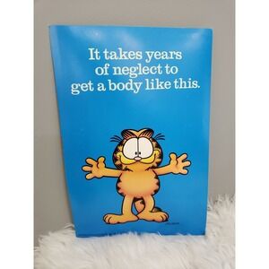 Vintage 1978 GARFIELD CAT Poster Argus Jim Davis dadbod gym kitchen mancave gift